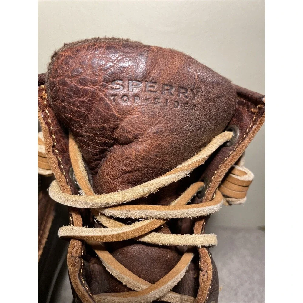 Sperry Women's Sz 6 Bootie Saltwater Duck Waterproof Rubber Brown‎ Boots Gum